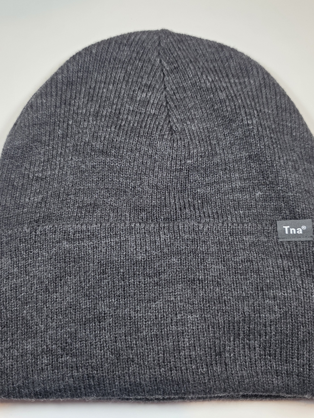 Tna Charcoal Grey Knit Cuffed Beanie One Size Acrylic